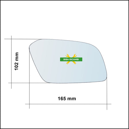 Vetro Specchio Retrovisore Lato Dx-Passeggero Per Citroen XM II (Y4) dal 1994-2000 BIBA-RICAMBI