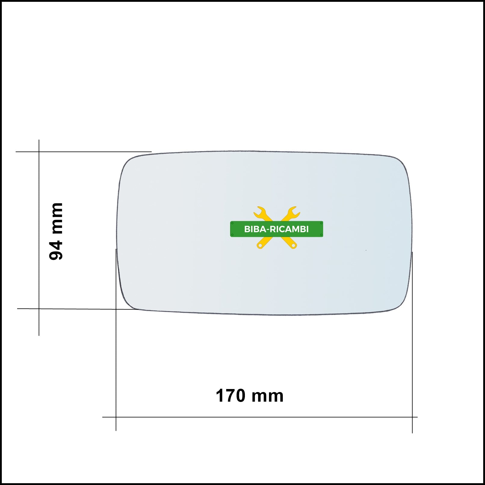 Vetro Specchio Retrovisore Lato DX Compatibile Per Ford Orion dal 1990-1994 BIBA-RICAMBI