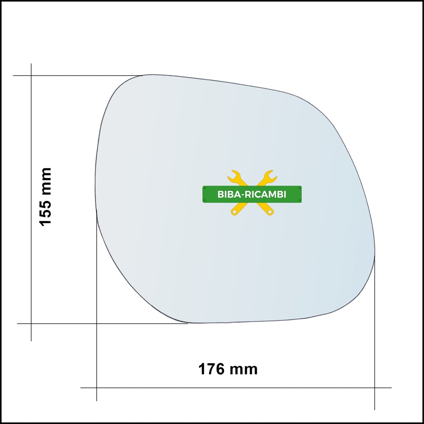 Vetro Specchio Retrovisore Lato Dx-Passeggero Per Citroen C-Crosser (VU,VV) dal 2007&gt; BIBA-RICAMBI