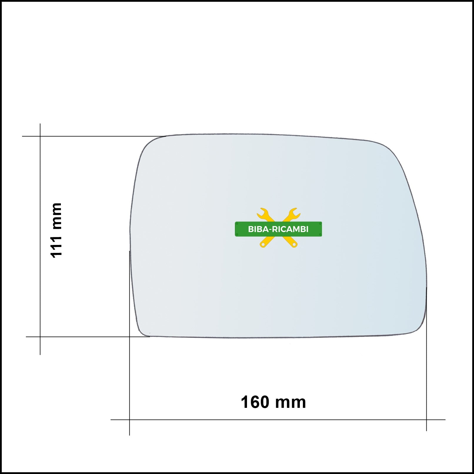 Piastra Specchio Retrovisore Termica Asferica Lato Sx-Guidatore Per Bmw X3 I (E83) dal 2003-2011 BIBA-RICAMBI
