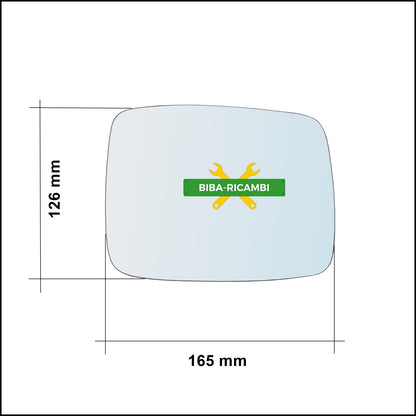 Vetro Specchio Retrovisore Lato Dx-Passeggero (solo dal 2001-2006) BIBA-RICAMBI