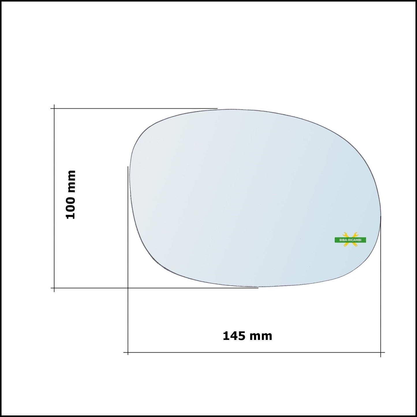Vetro Specchio Retrovisore Cromato Lato Sx-Guidatore Per Citroen C3 I (FC) dal 2002&gt; BIBA-RICAMBI