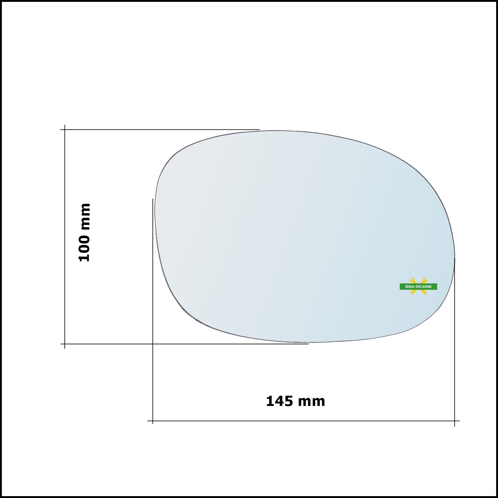 Vetro Specchio Retrovisore Cromato Lato Sx-Guidatore Per Citroen C3 I (FC) dal 2002&gt; BIBA-RICAMBI
