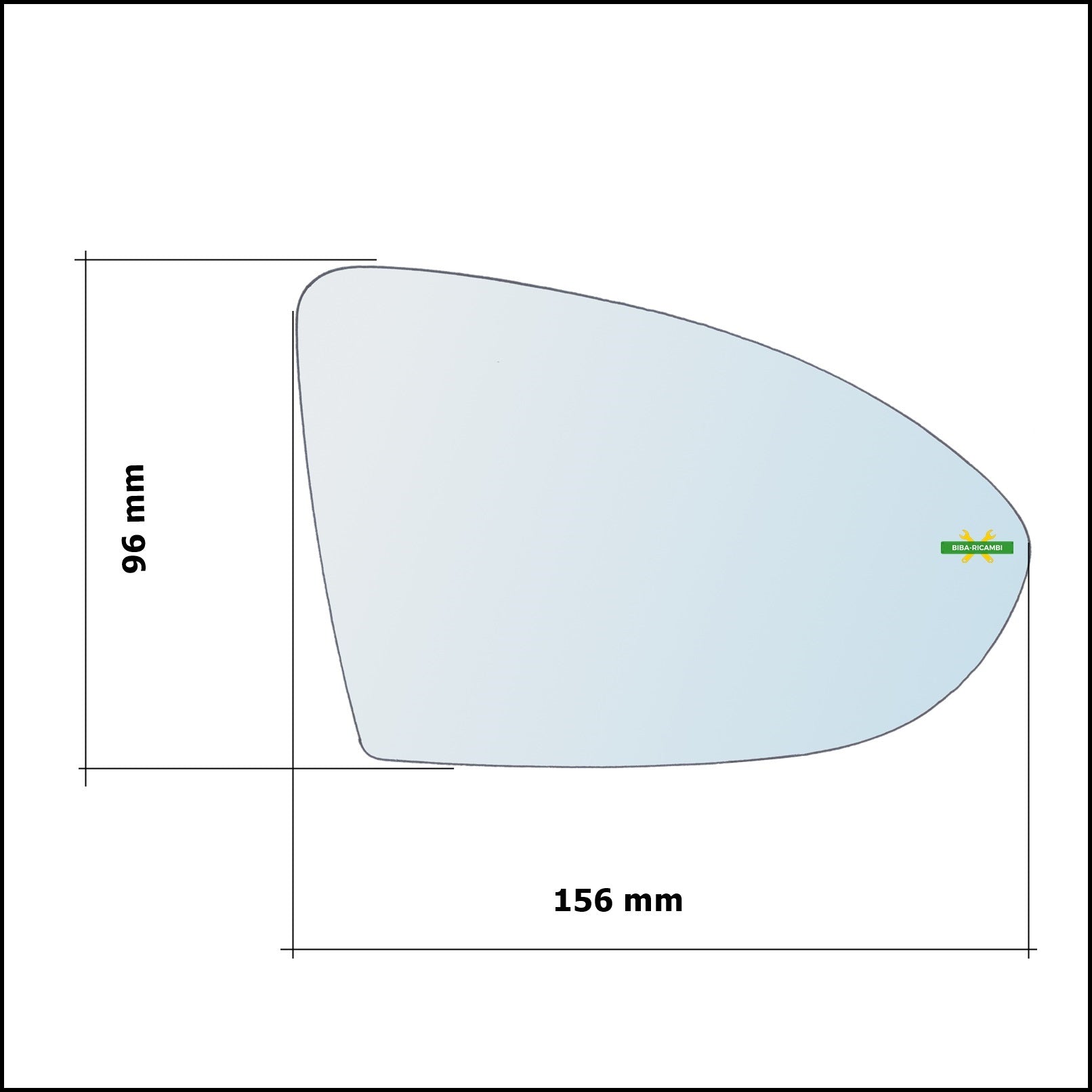 Vetro Specchio Retrovisore Cromato Lato Sx-Guidatore Per Volkswagen Touran III (5T1) dal 2015> BIBA-RICAMBI