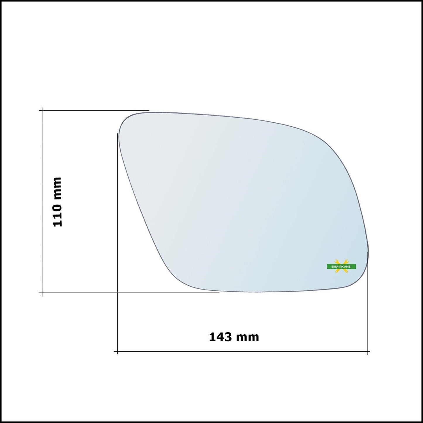 Vetro Specchio Retrovisore Cromato Asferico Lato Dx-Passeggero Per Audi A4 I (8D) solo dal 1999-2000 BIBA-RICAMBI