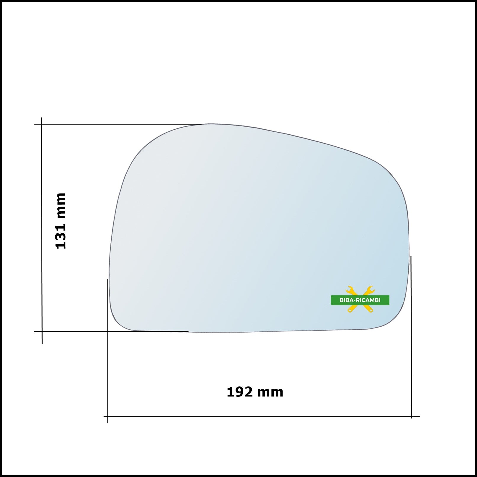 Vetro Specchio Retrovisore Cromato Lato Dx-Passeggero Per Tata Safari (42_FD) dal 1998> BIBA-RICAMBI