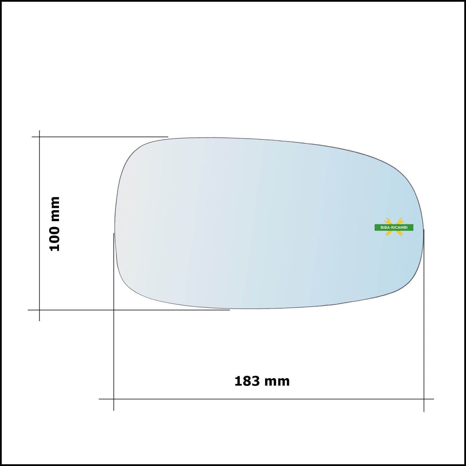 Vetro Specchio Retrovisore Cromato Asferico Lato Sx-Guidatore Per Saab 9-5 I (YS3E) solo dal 2002-2009 BIBA-RICAMBI