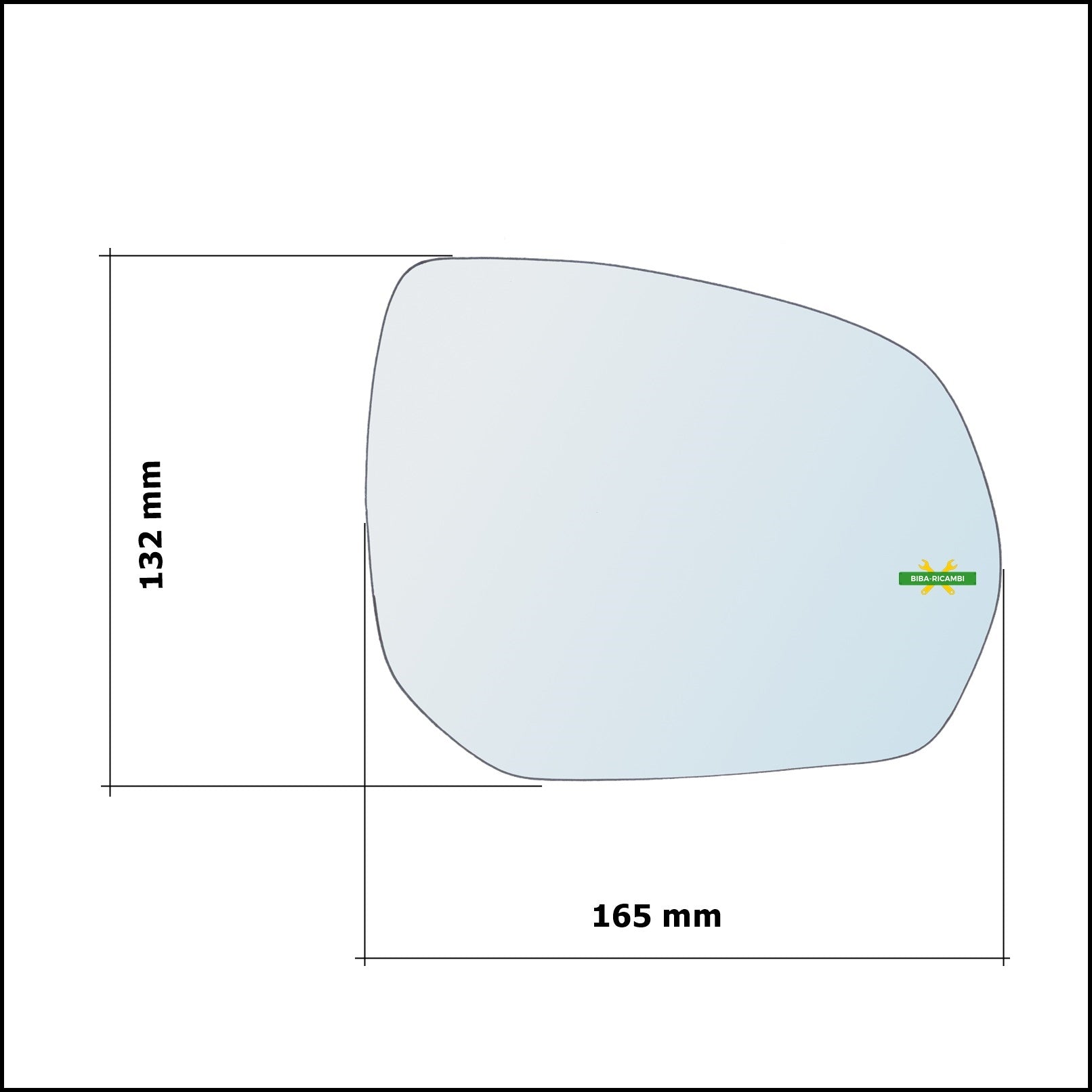 Vetro Specchio Retrovisore Cromato Asferico Lato Dx-Passeggero Per Citroen C4 Grand Picasso I (UA) dal 2004-2013 BIBA-RICAMBI