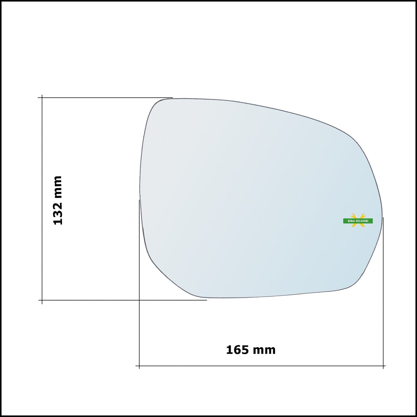 Vetro Specchio Retrovisore Cromato Lato Sx-Guidatore Per Citroen C3 Picasso dal 2009&gt; BIBA-RICAMBI