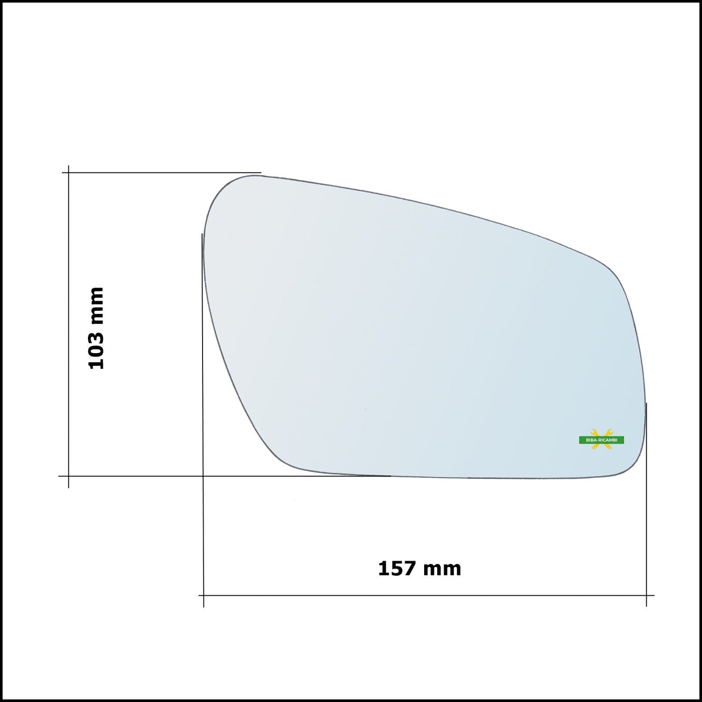 Vetro Specchio Retrovisore Cromato Lato Sx-Guidatore Per Ford Focus II (DA) solo dal 2004-2006 BIBA-RICAMBI