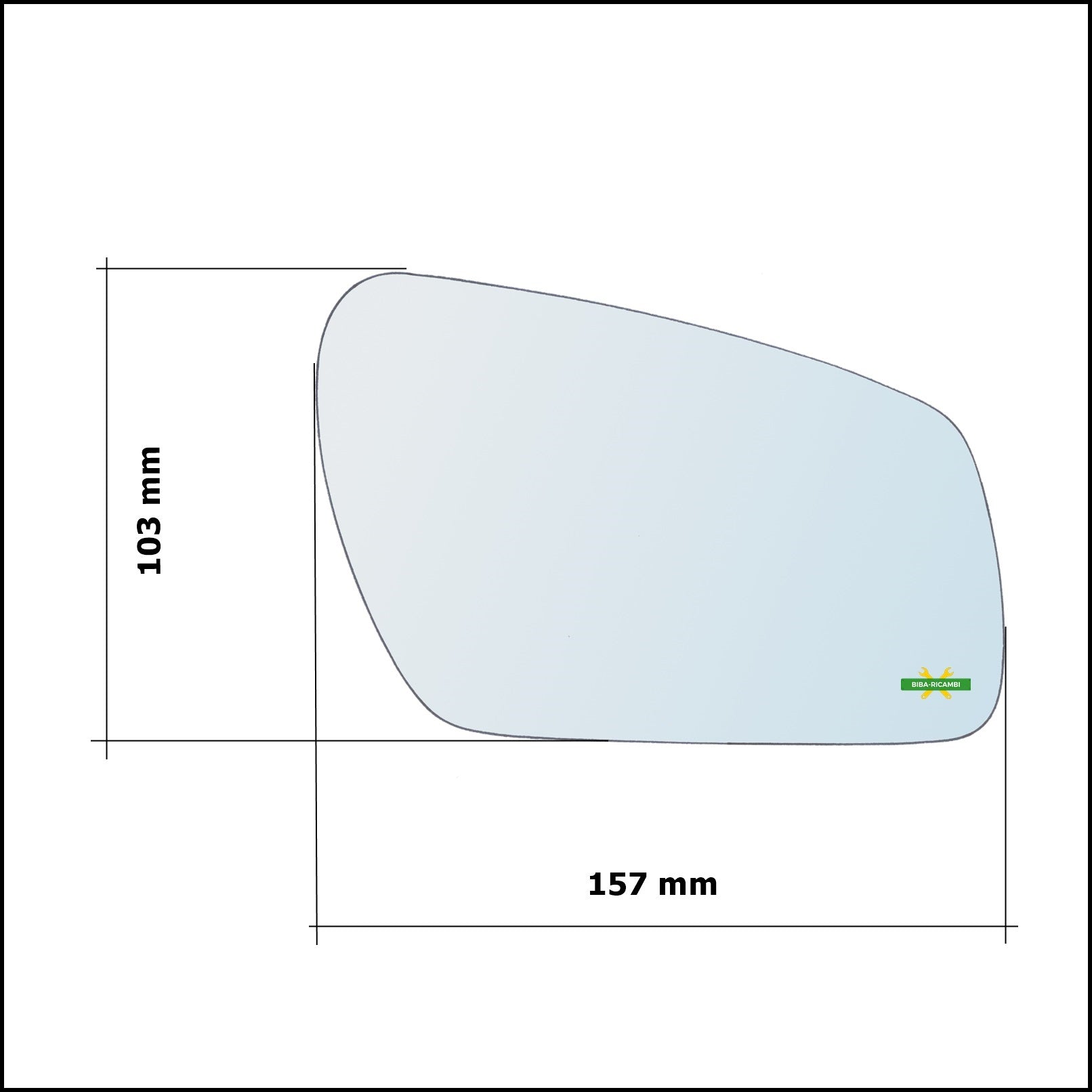 Vetro Specchio Retrovisore Cromato Lato Sx-Guidatore Per Ford Focus II (DA) solo dal 2004-2006 BIBA-RICAMBI