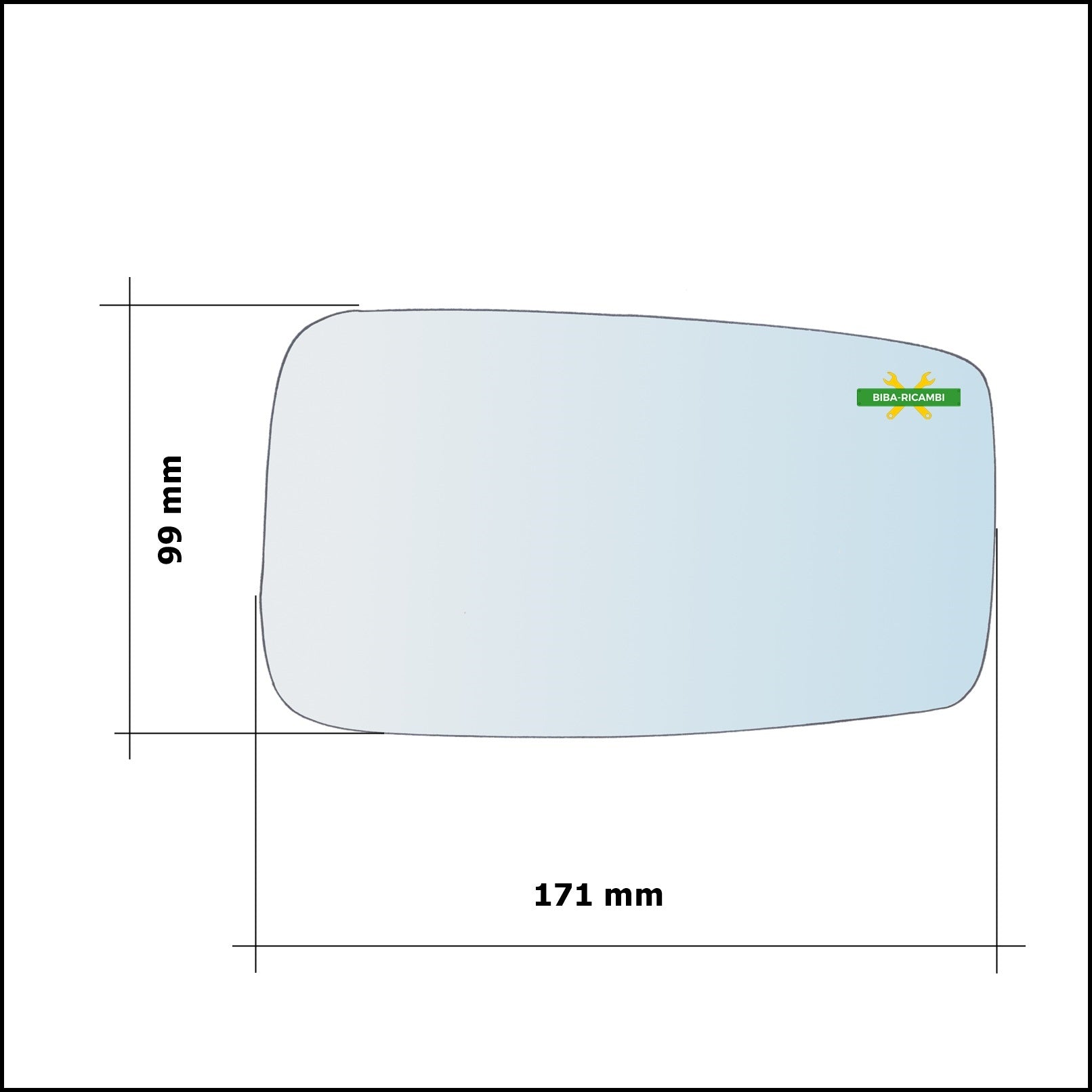 Vetro Specchio Retrovisore Cromato Lato Dx-Passeggero Per Seat Toledo I (1L) dal 1991-1999 BIBA-RICAMBI