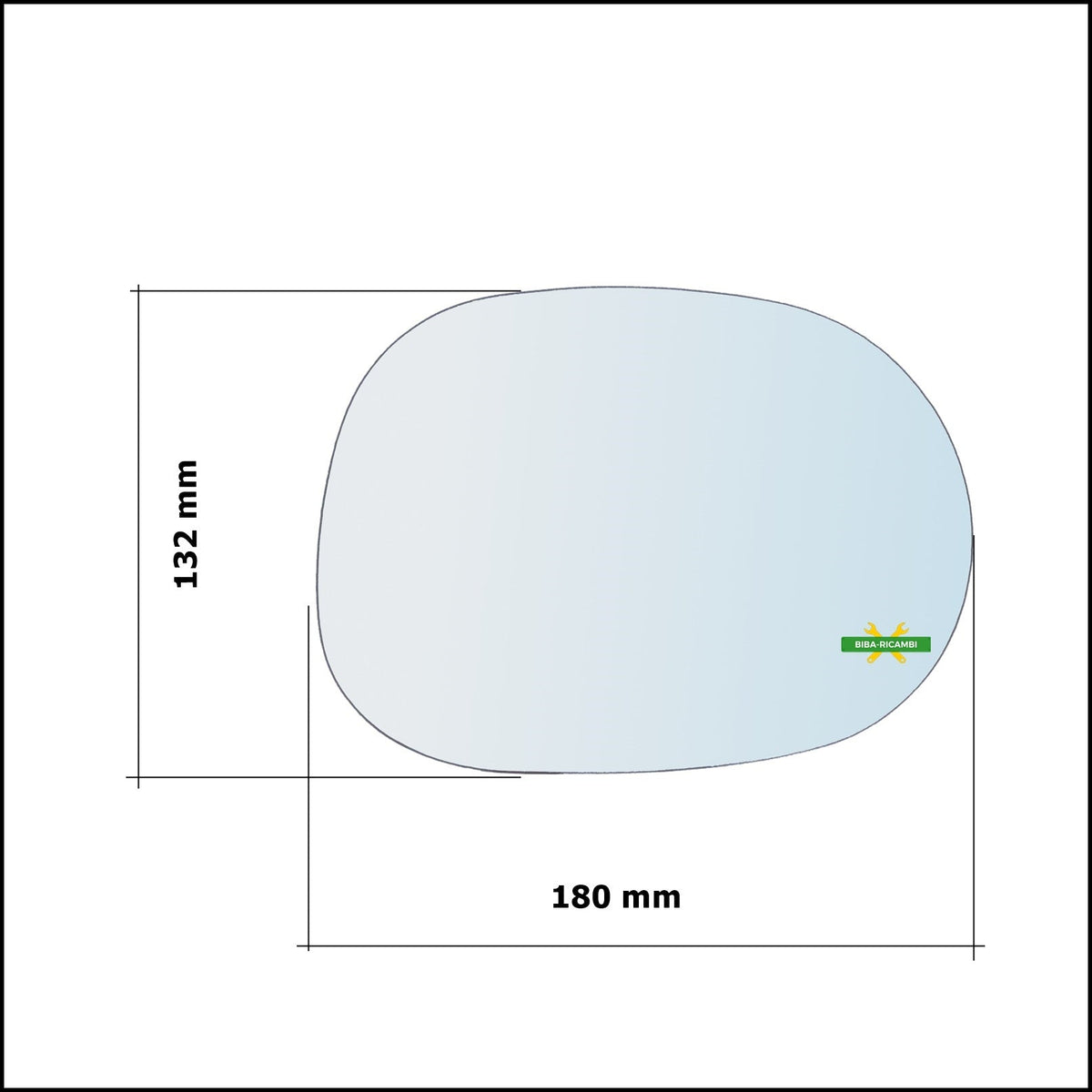 Vetro Specchio Retrovisore Cromato Lato Sx-Guidatore Per DR 1 dal 2010-2014 BIBA-RICAMBI