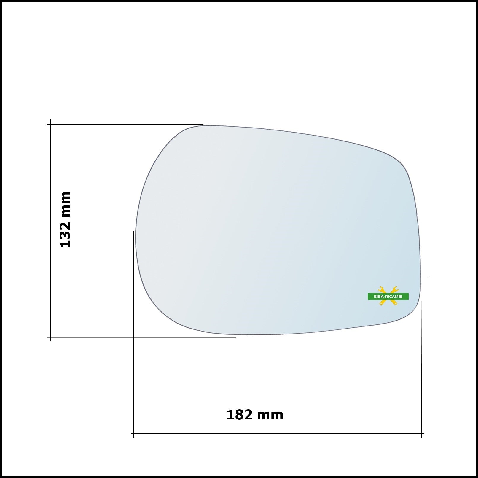 Vetro Specchio Retrovisore Cromato Asferico Lato Dx-Passeggero Per DR 5 dal 2007&gt; BIBA-RICAMBI