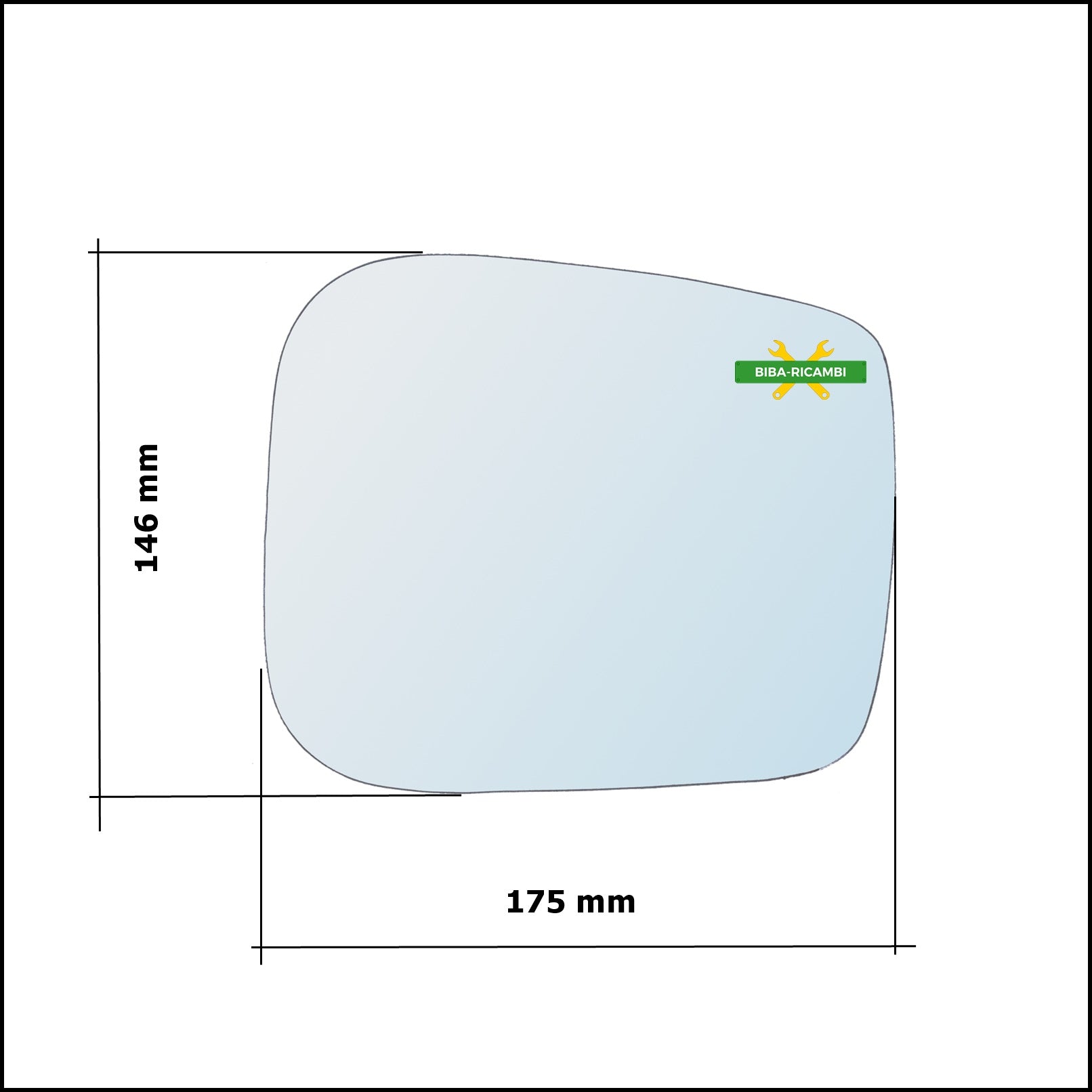 Vetro Specchio Retrovisore Asferico Lato Sx-Guidatore Per Tata Xenon dal 2006&gt; BIBA-RICAMBI