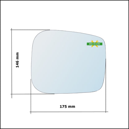 Vetro Specchio Retrovisore Asferico Lato Sx-Guidatore Per Tata Xenon dal 2006&gt; BIBA-RICAMBI