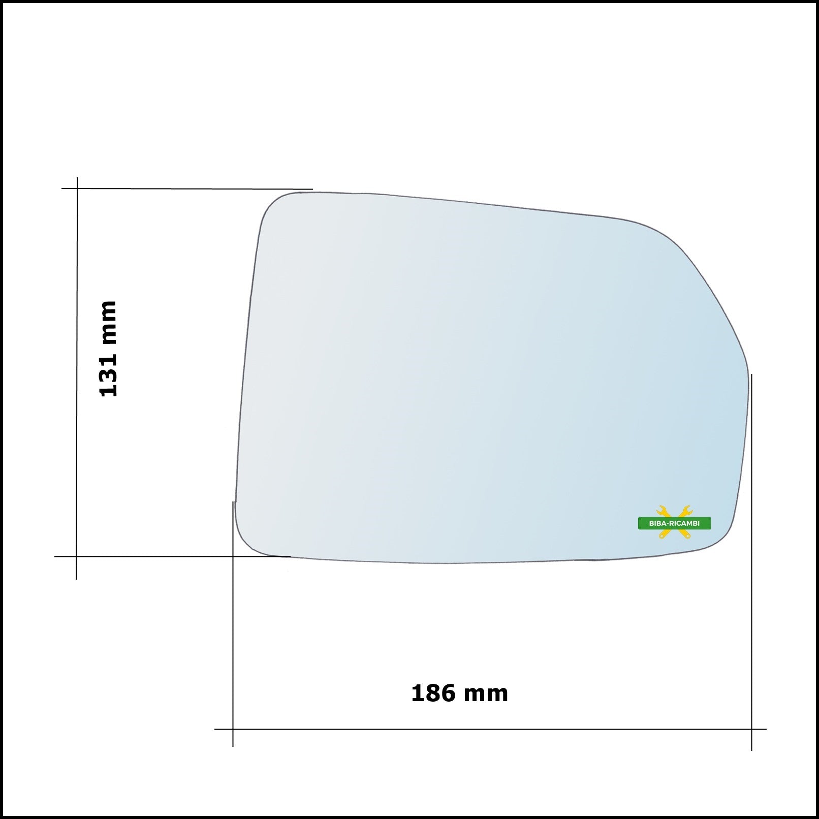 Vetro Specchio Retrovisore Cromato Asferico Lato Dx-Passeggero Per Kia Sportage II (JE) dal 2004-2009 BIBA-RICAMBI