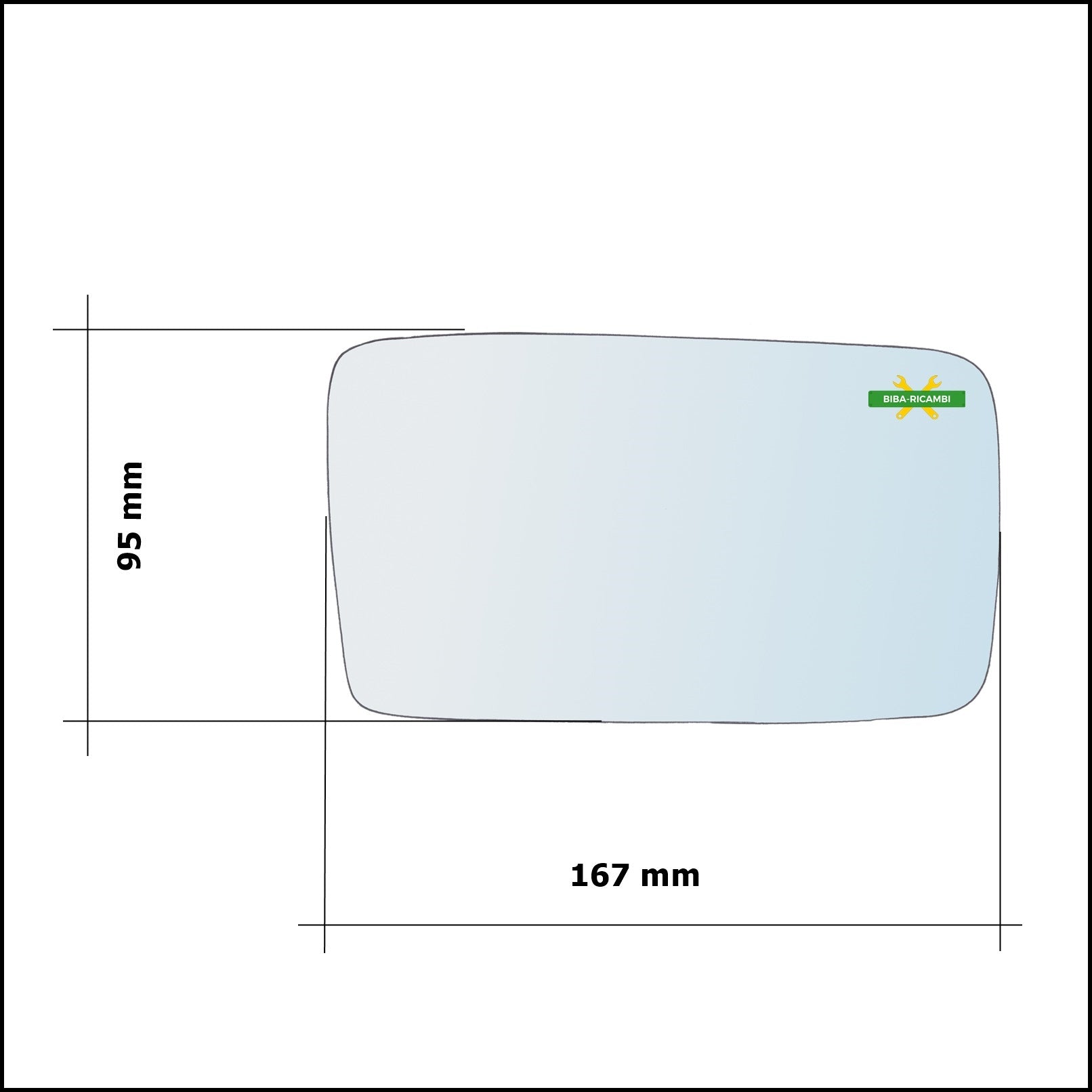 Vetro Specchio Retrovisore Cromato Asferico Lato Sx-Guidatore Per Volkswagen Golf III dal 1991-1998 BIBA-RICAMBI