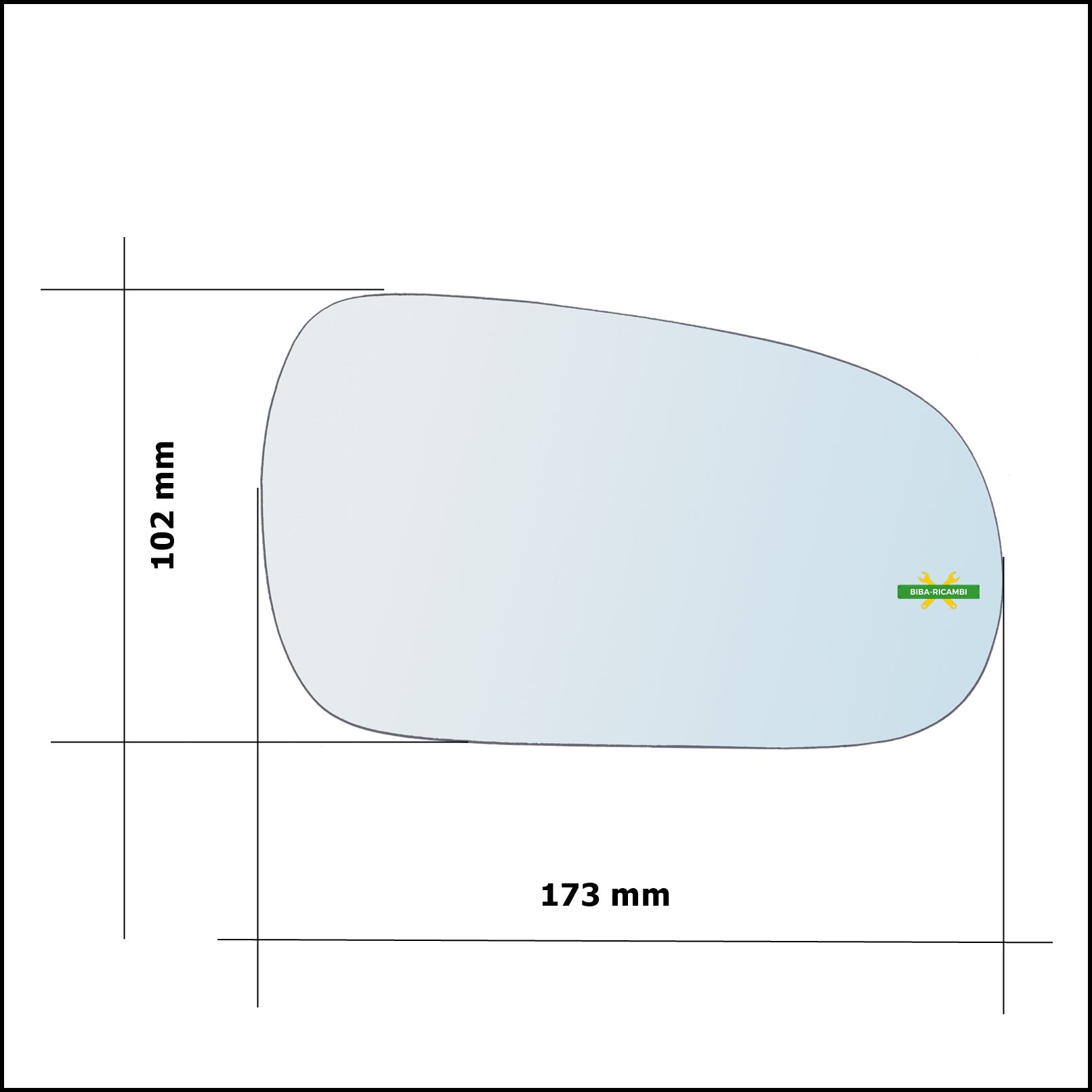 Vetro Specchio Retrovisore Cromato Asferico Lato Dx-Passeggero Per Honda Civic VI dal 1996-2001 BIBA-RICAMBI