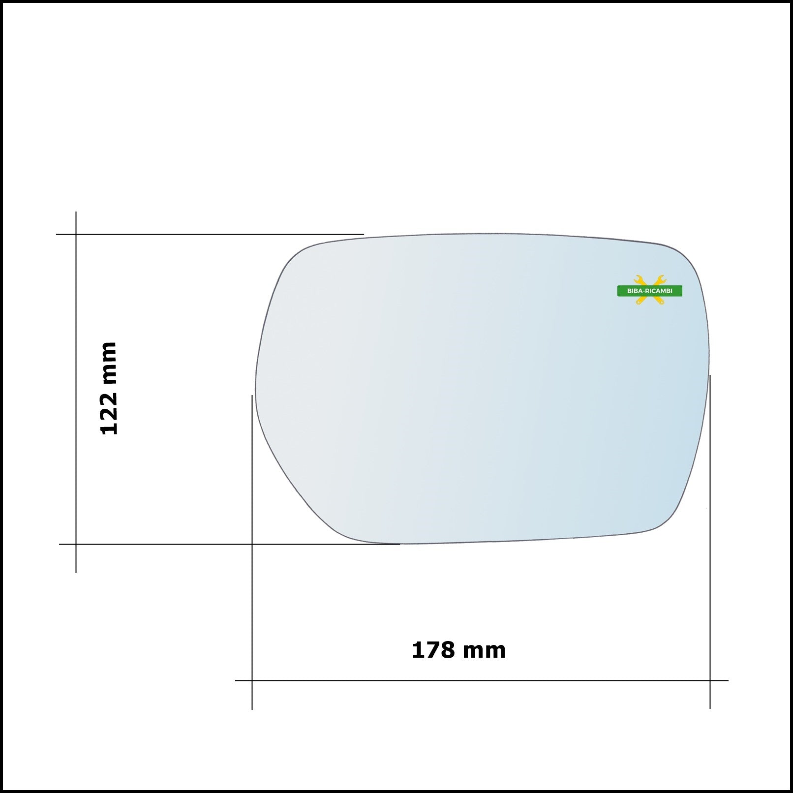 Vetro Specchio Retrovisore Cromato Asferico Lato Sx-Guidatore Per Mitsubishi Outlander I (CU) dal 2001-2006 BIBA-RICAMBI