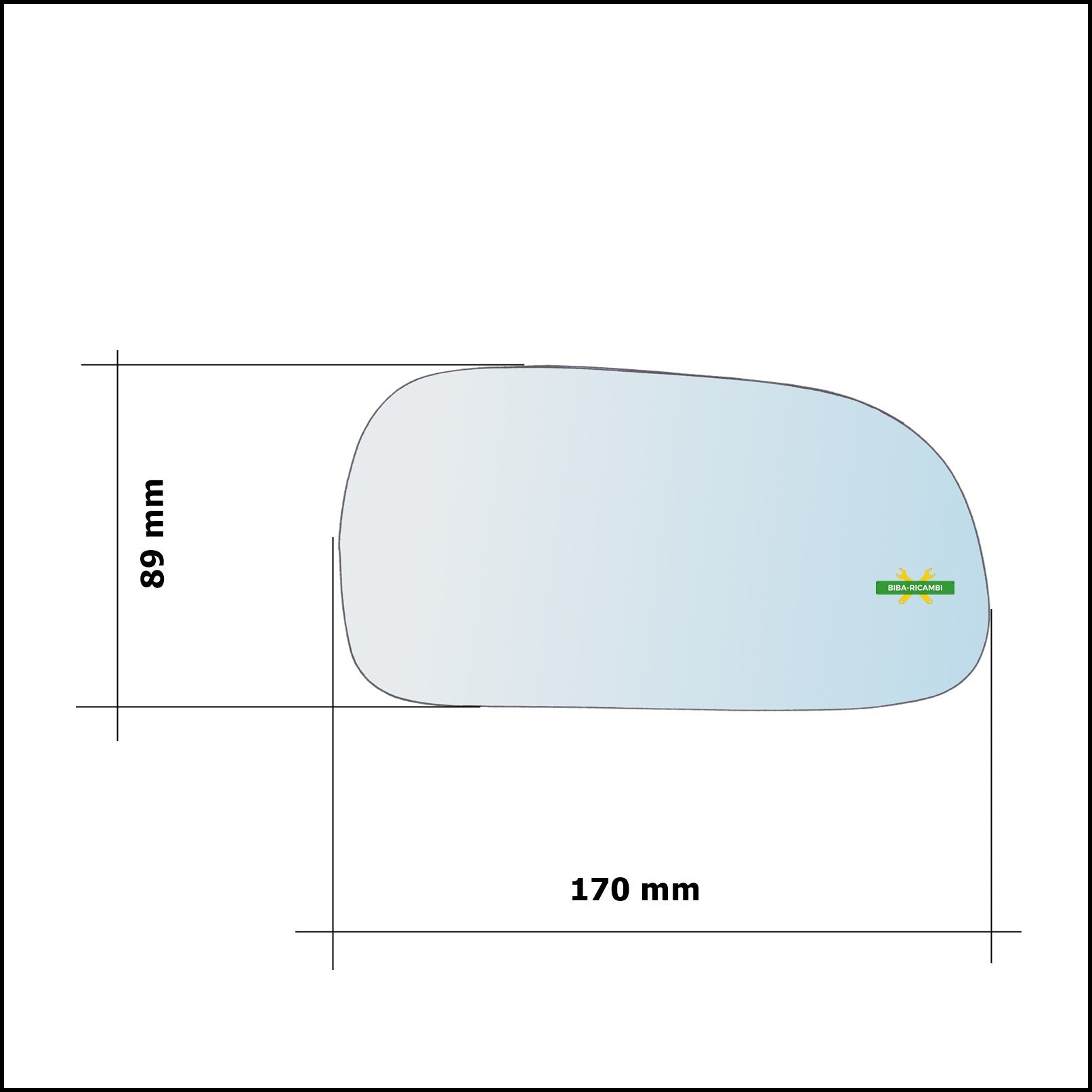 Vetro Specchio Retrovisore Cromato Asferico Lato Dx-Passeggero Per Toyota Carina E (T19) dal 1992-1997 BIBA-RICAMBI