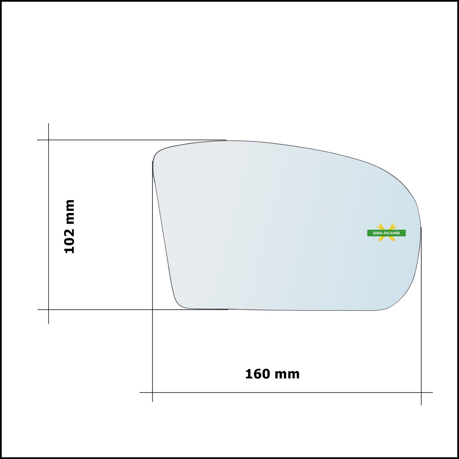 Vetro Specchio Retrovisore Cromato Asferico Lato Sx-Guidatore Per Mercedes Benz Classe E (W211,S211) dal 2002-2009 BIBA-RICAMBI