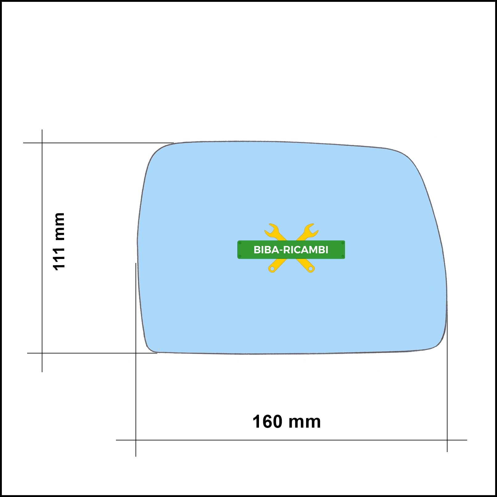 Vetro Specchio Retrovisore Azzuratto Asferico Lato Sx-Guidatore Per Bmw X3 I (E83) dal 2003-2011 BIBA-RICAMBI