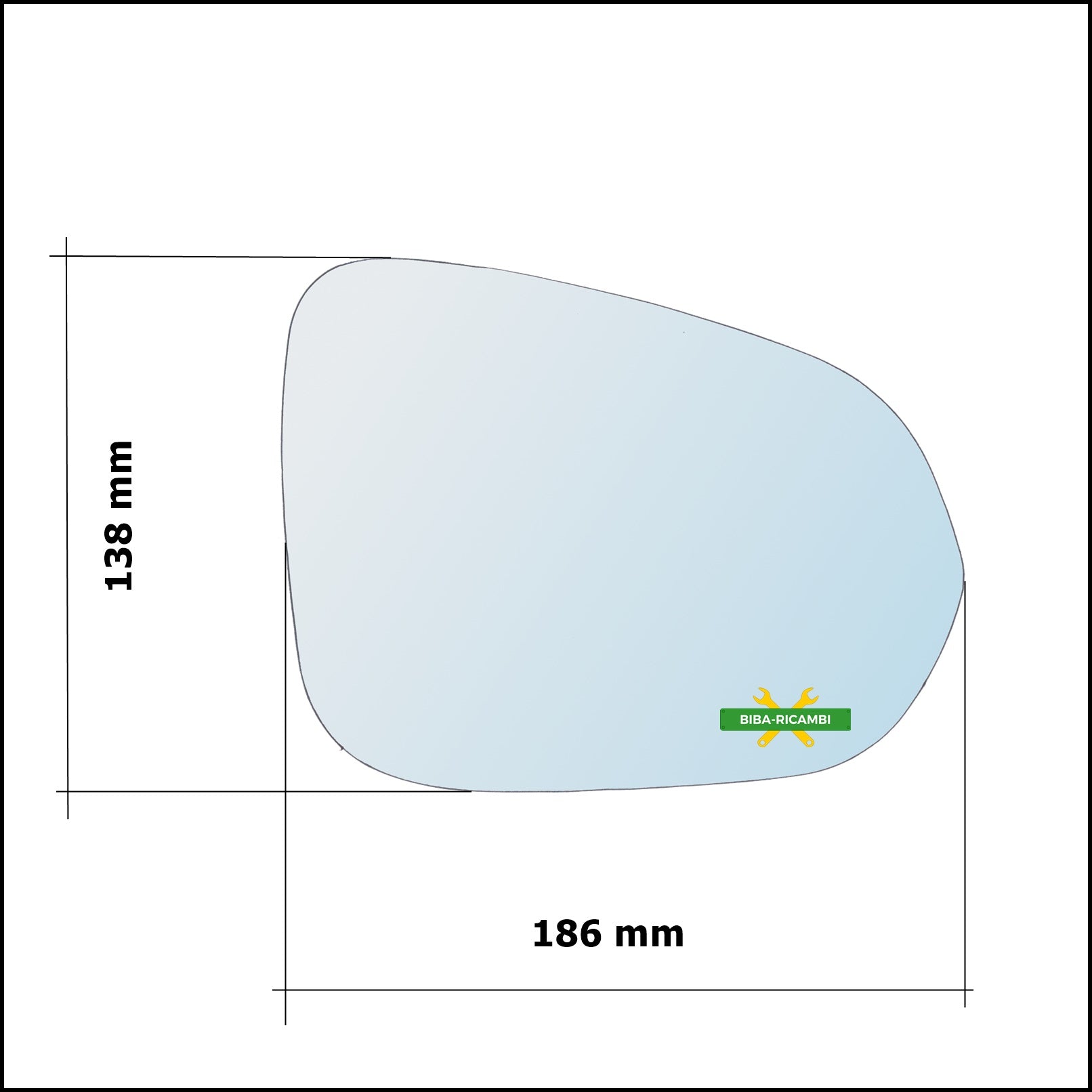 Vetro Specchio Retrovisore Asferico Lato Sx-Guidatore Per Lexus NX (Z1) dal 2014&gt; BIBA-RICAMBI
