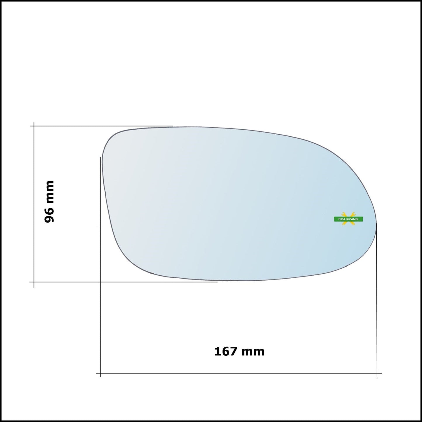 Vetro Specchio Retrovisore Cromato Lato Sx-Guidatore Per Mercedes Benz CLK II (C209,A209) dal 2002-2009 BIBA-RICAMBI