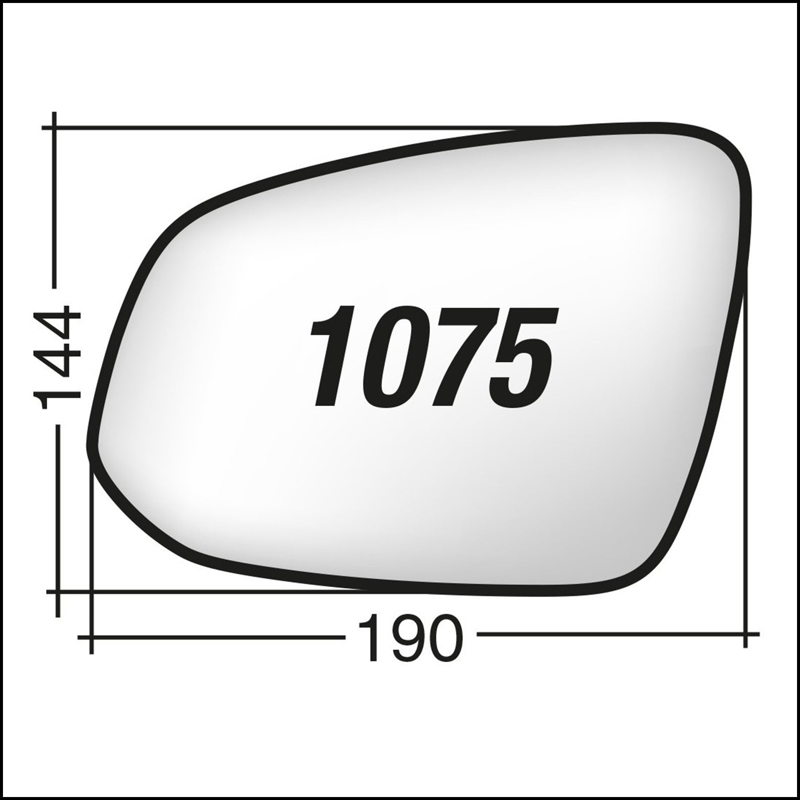 Piastra Specchio Retrovisore Termico Lato Dx-Passeggero Per Toyota Hilux VIII (N1) dal 2015&gt; (con blind spot) BIBA-RICAMBI