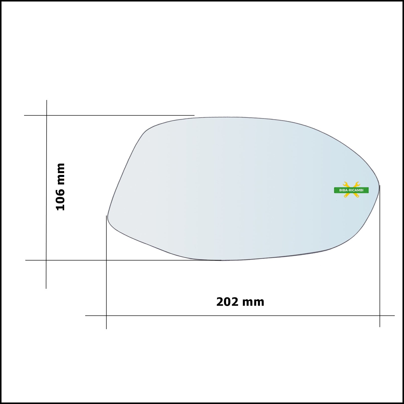 Vetro Specchio Retrovisore Lato Sx-Guidatore Per Audi A7 I Sportback (4GA) dal 2010-2018 BIBA-RICAMBI