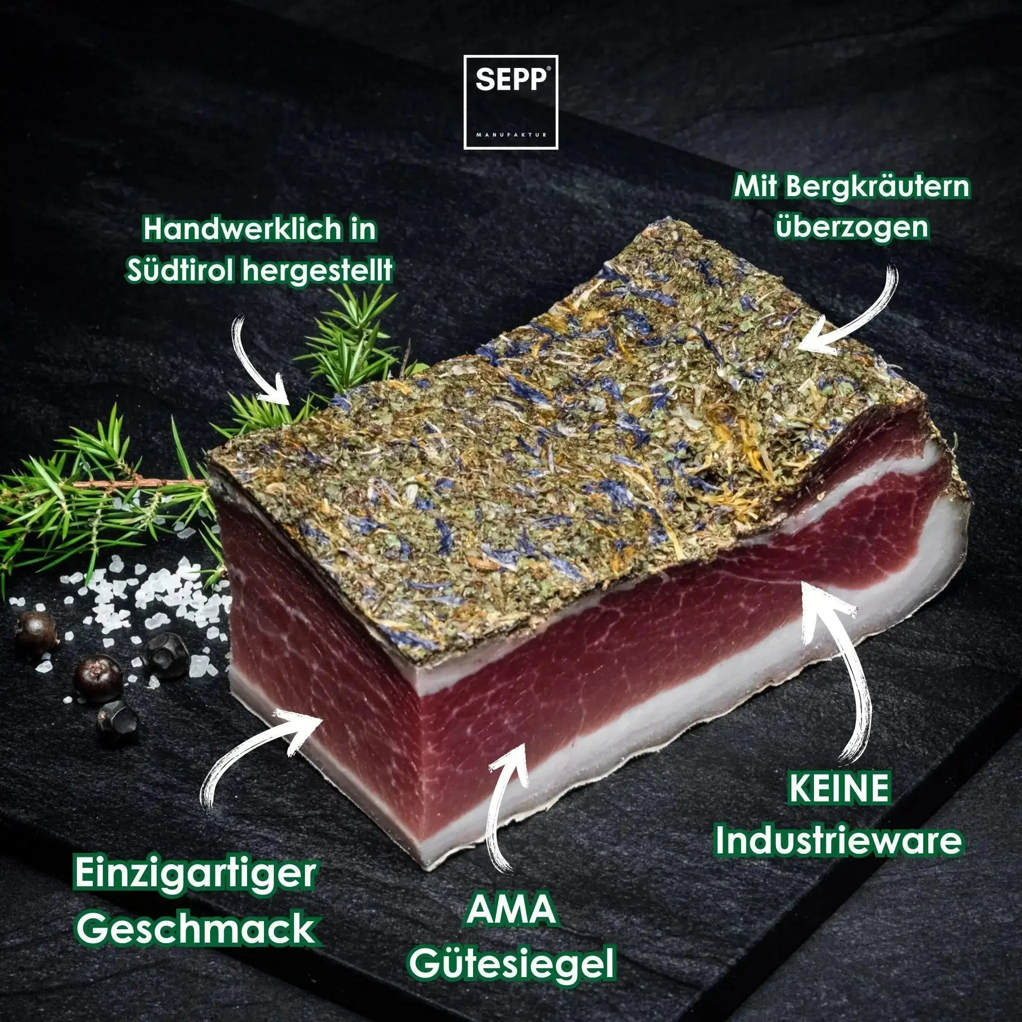SEPP' Kräuterspeck - 'Das Herzstück' - Premium - BIBA-RICAMBI