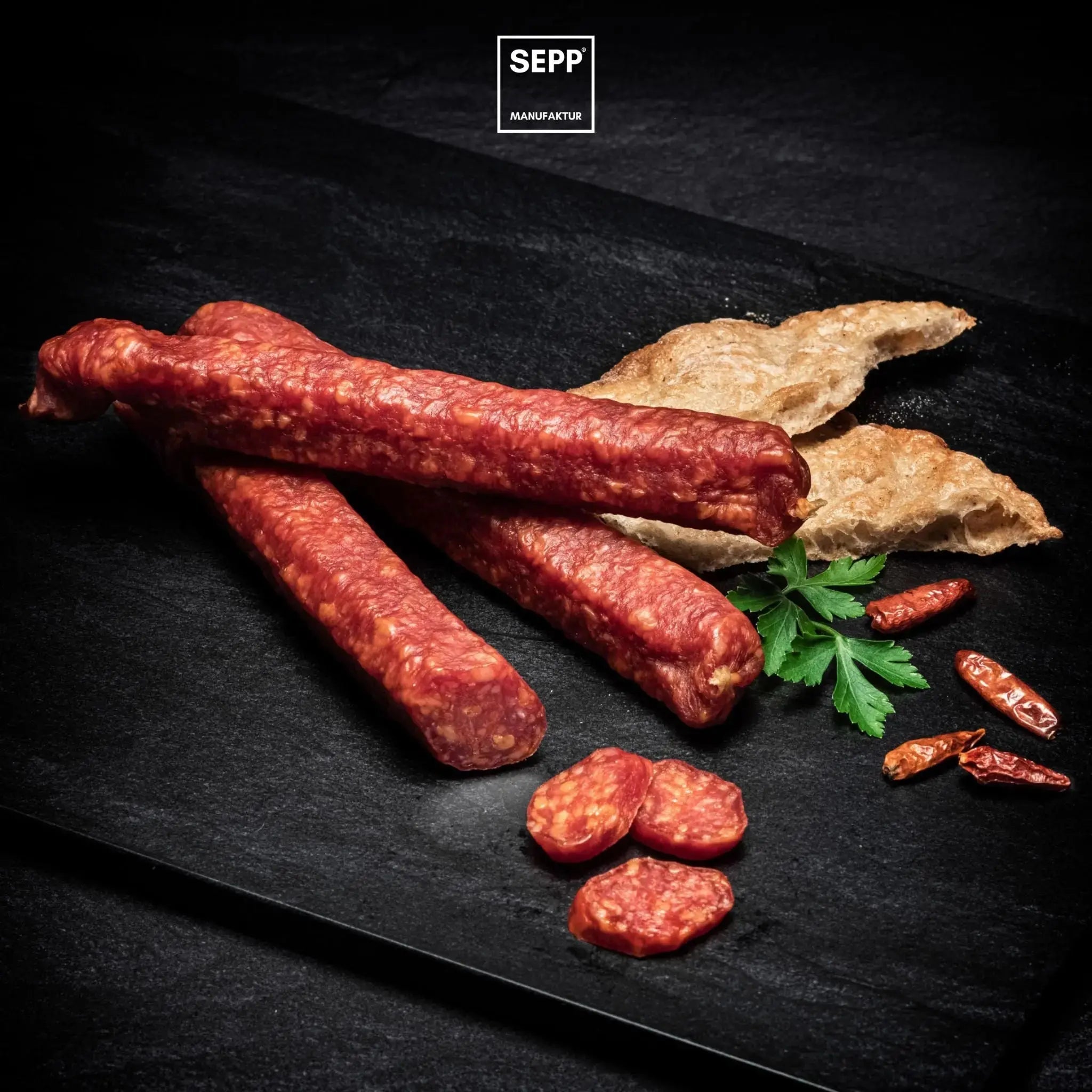 SEPP' Peperoncino-Kaminwurzen pikant (3 Stk.) - BIBA-RICAMBI