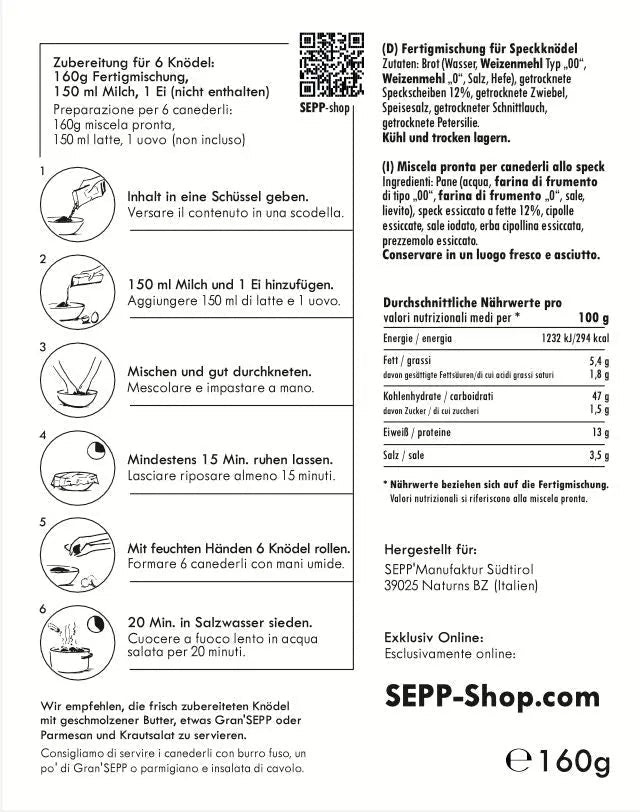 SEPP' Original Speckknödel - BIBA-RICAMBI