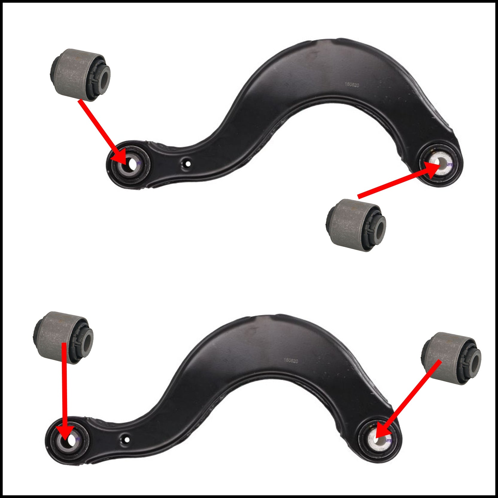 Kit Elimina Rumore Silent Block Ripara Bracci Sospensione POSTERIORE (14 Pezzi) BIBA-RICAMBI