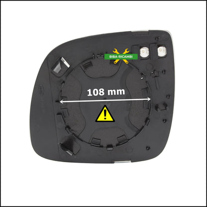 Piastra Retrovisore Termico Attacco Ø 108 Lato Dx-Passeggero Per Volkswagen Amarok (2HA) dal 2010&gt; BIBA-RICAMBI