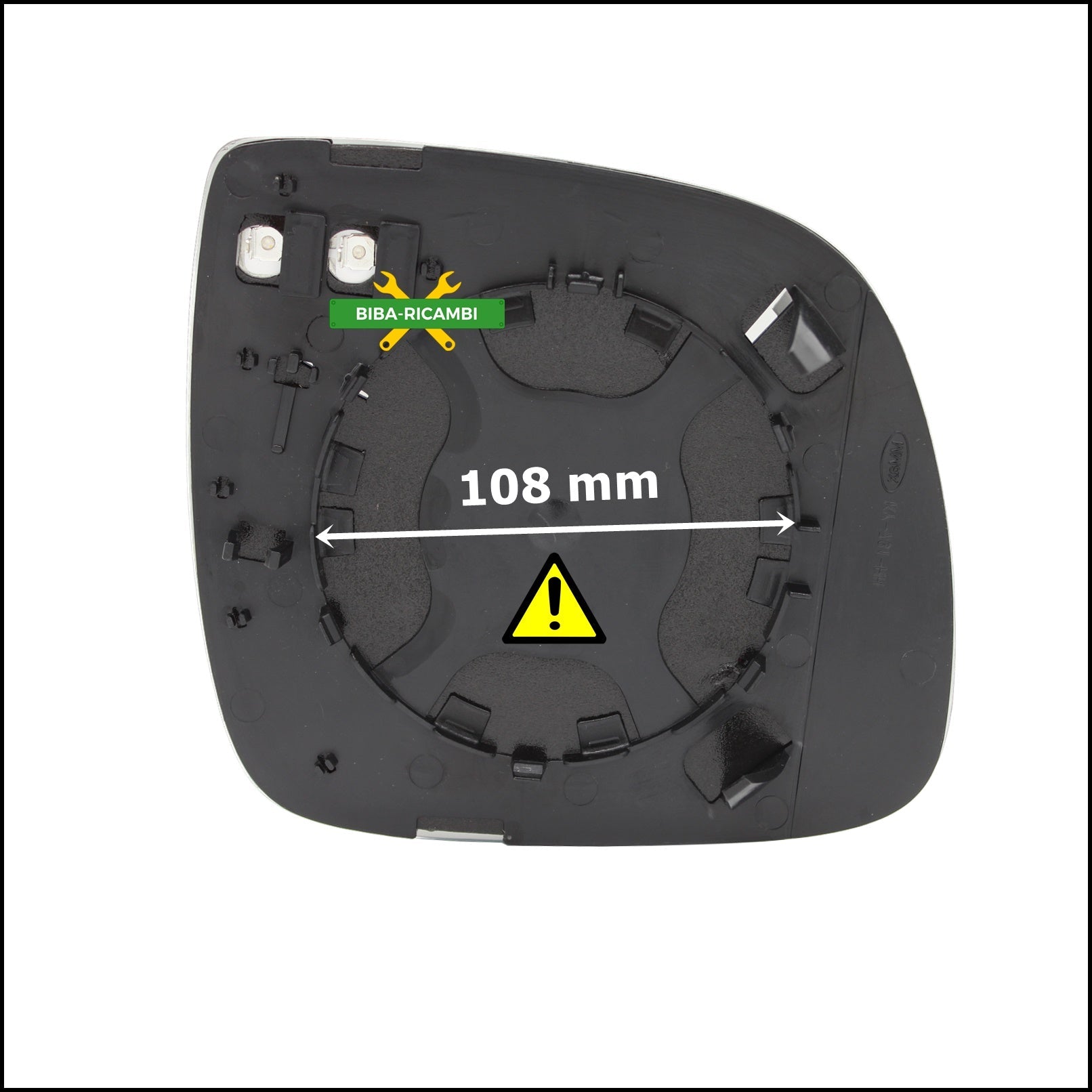 Piastra Retrovisore Asferico Termico Attacco Ø 108 Lato Sx-Guidatore Per Transporter T5 | Multivan V solo dal 2009> BIBA-RICAMBI
