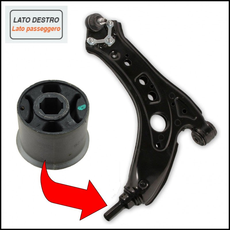 C. Silent Block Braccio Sospensione Anteriore Lato DX-Passeggero art.109-663 BIBA-RICAMBI