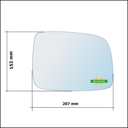 Vetro Specchio Retrovisore Cromato Lato Sx-Guidatore Per Great Wall Steed dal 2006&gt; BIBA-RICAMBI