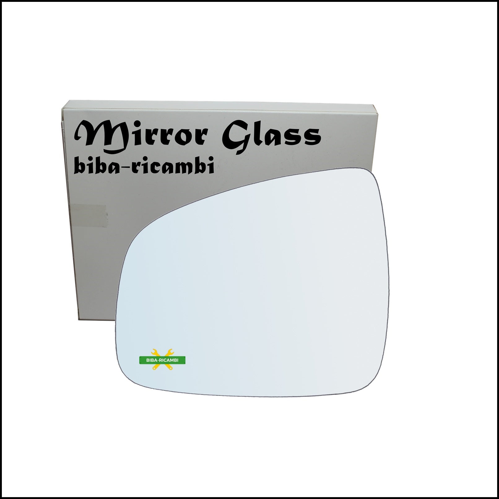 Vetro Specchio Retrovisore Cromato Lato Sx-Guidatore Per Dacia Logan I Restyling (LS,KS) solo dal 2008-2012 BIBA-RICAMBI