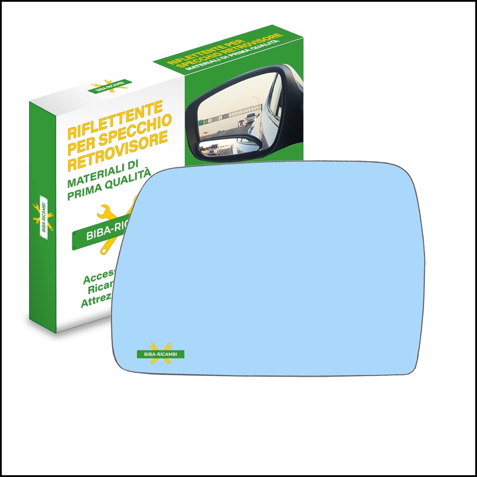 Vetro Specchio Retrovisore Azzuratto Lato Sx-Guidatore Per Bmw X3 I (E83) dal 2003-2011 BIBA-RICAMBI