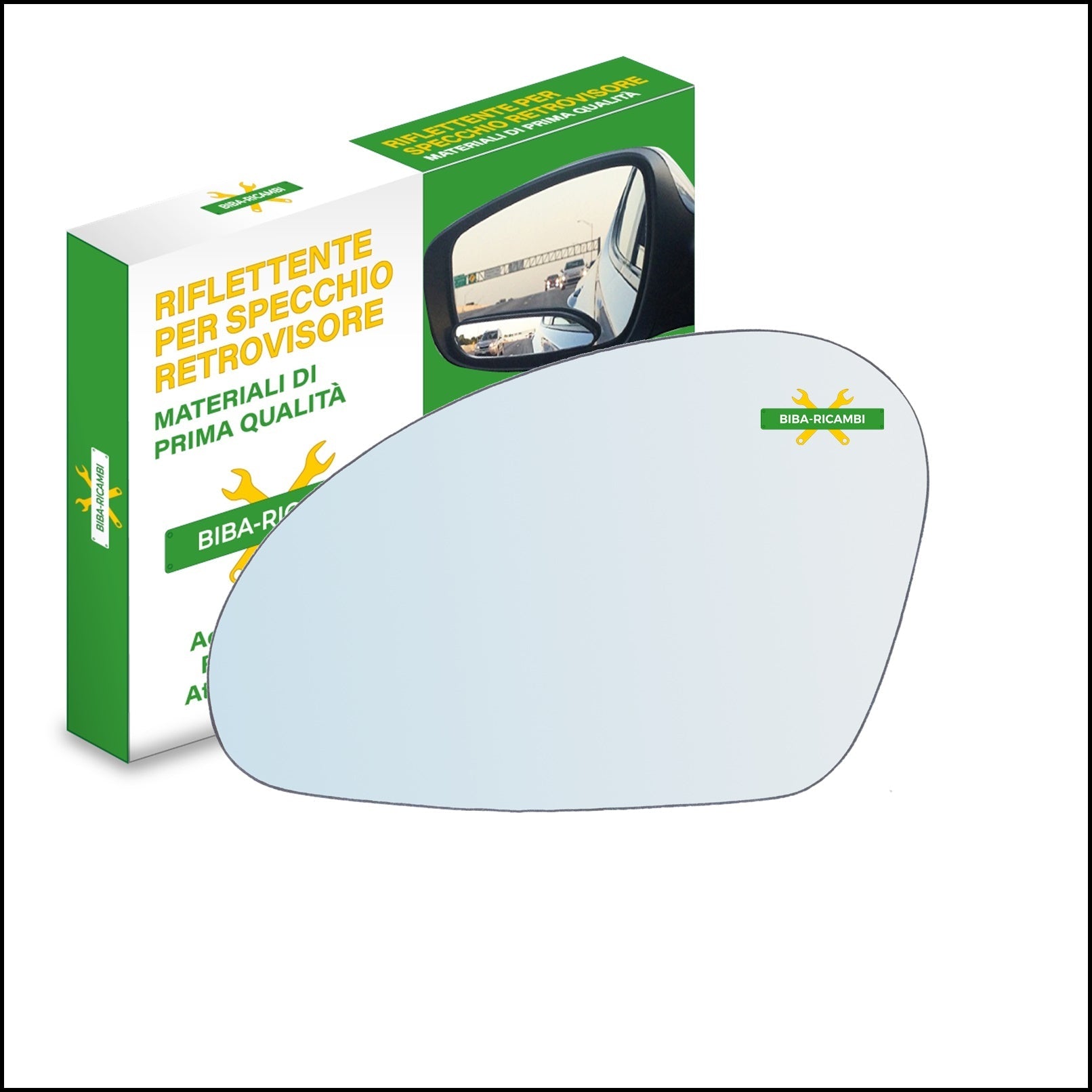 Vetro Specchio Retrovisore Cromato Lato Sx-Guidatore Per Seat Cordoba II (6L2) dal 2002-2009 BIBA-RICAMBI