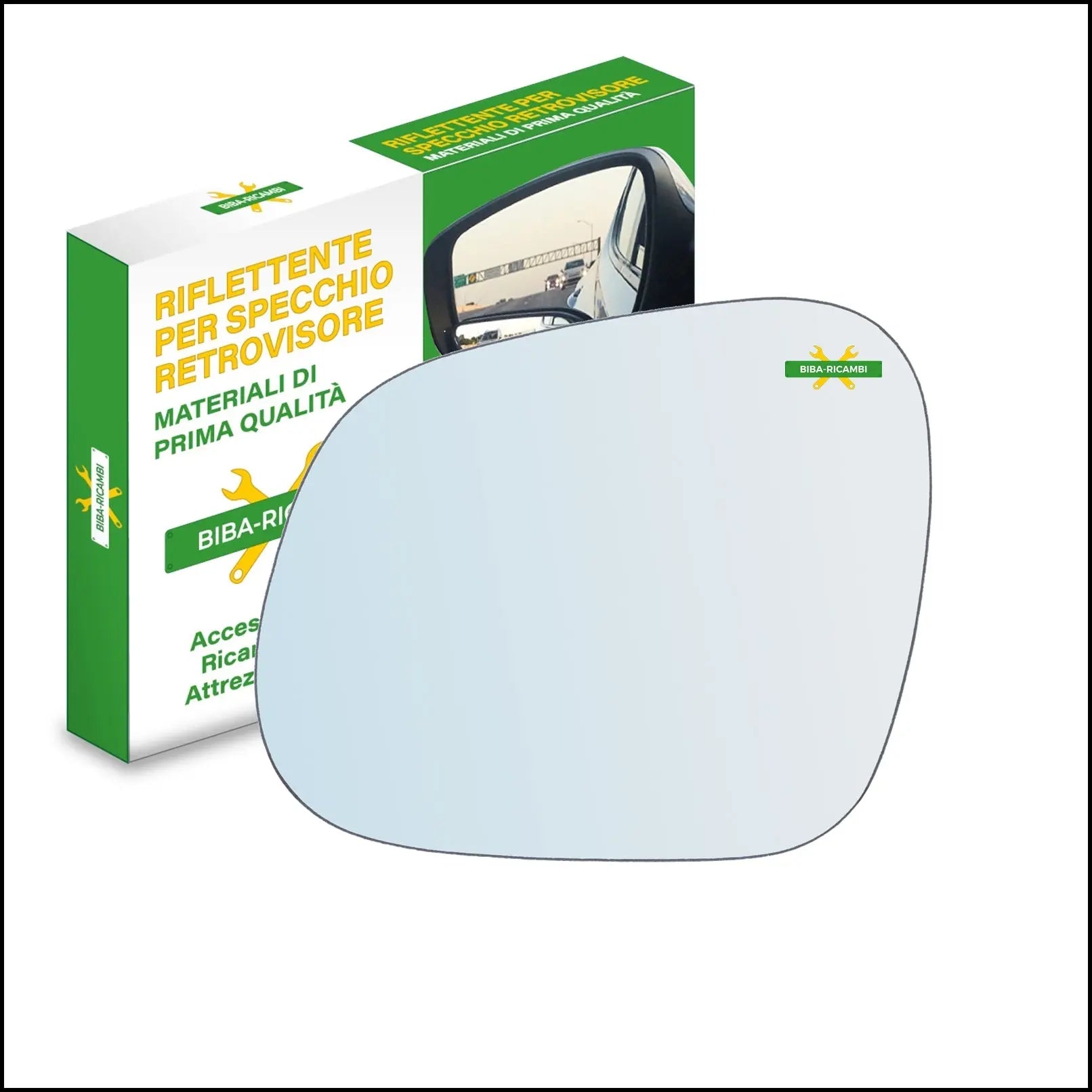 Vetro Specchio Retrovisore Cromato Lato Sx-Guidatore Per Seat Altea XL (5P5) solo dal 2007> BIBA-RICAMBI