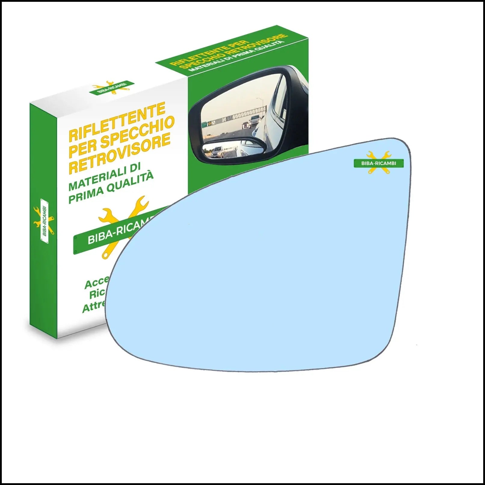 Vetro Specchio Retrovisore Azzuratto Lato Sx-Guidatore Per Audi A2 (8Z0) dal 2000-2005 BIBA-RICAMBI