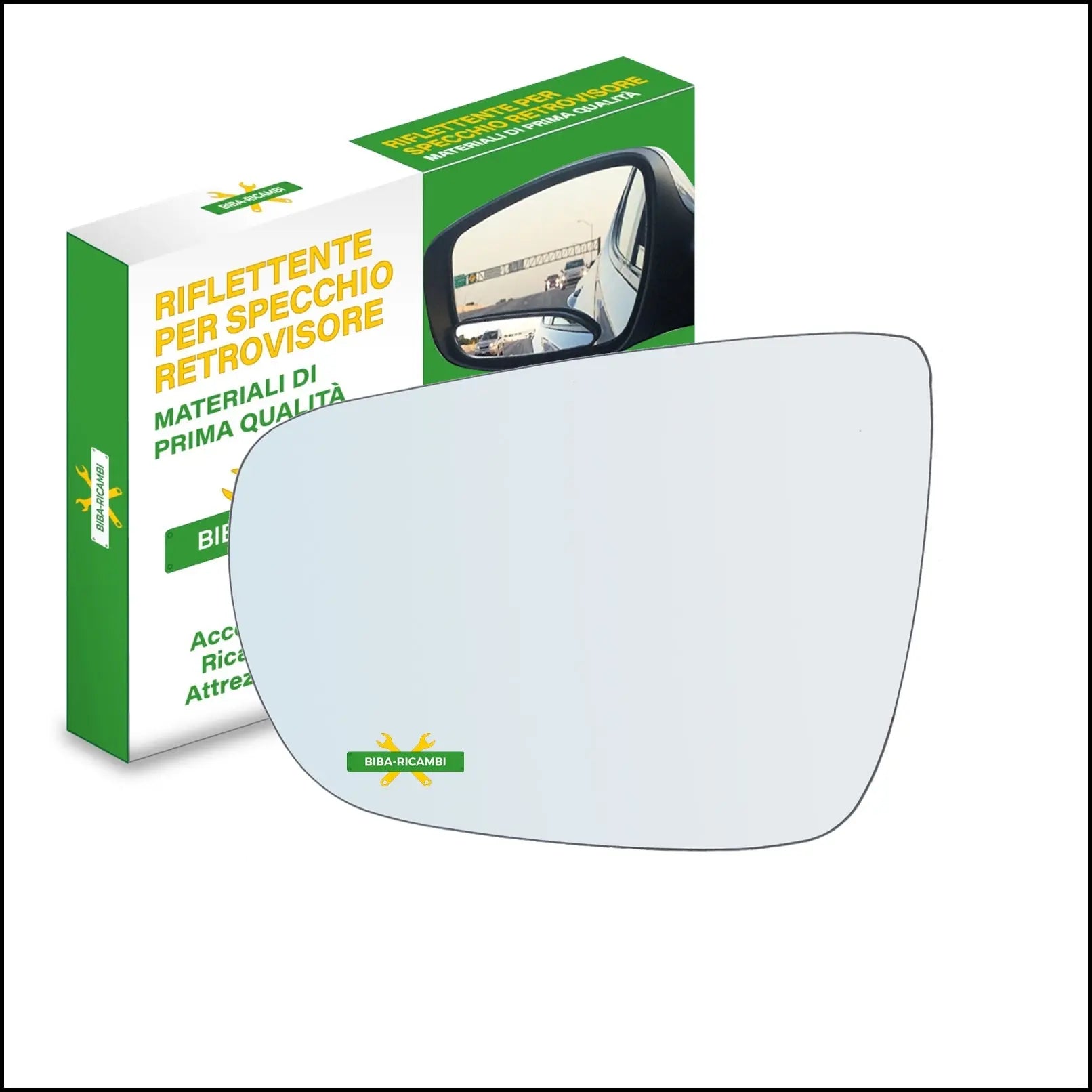 Vetro Specchio Retrovisore Cromato Lato Sx-Guidatore Per Kia Carens IV dal 2013&gt; BIBA-RICAMBI