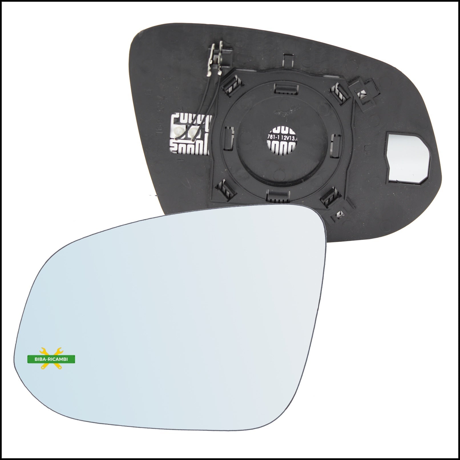 Piastra Specchio Retrovisore Termica Lato Sx-Guidatore Per Toyota Hilux VIII (N1) dal 2015> (Attacco Quadrato) BIBA-RICAMBI
