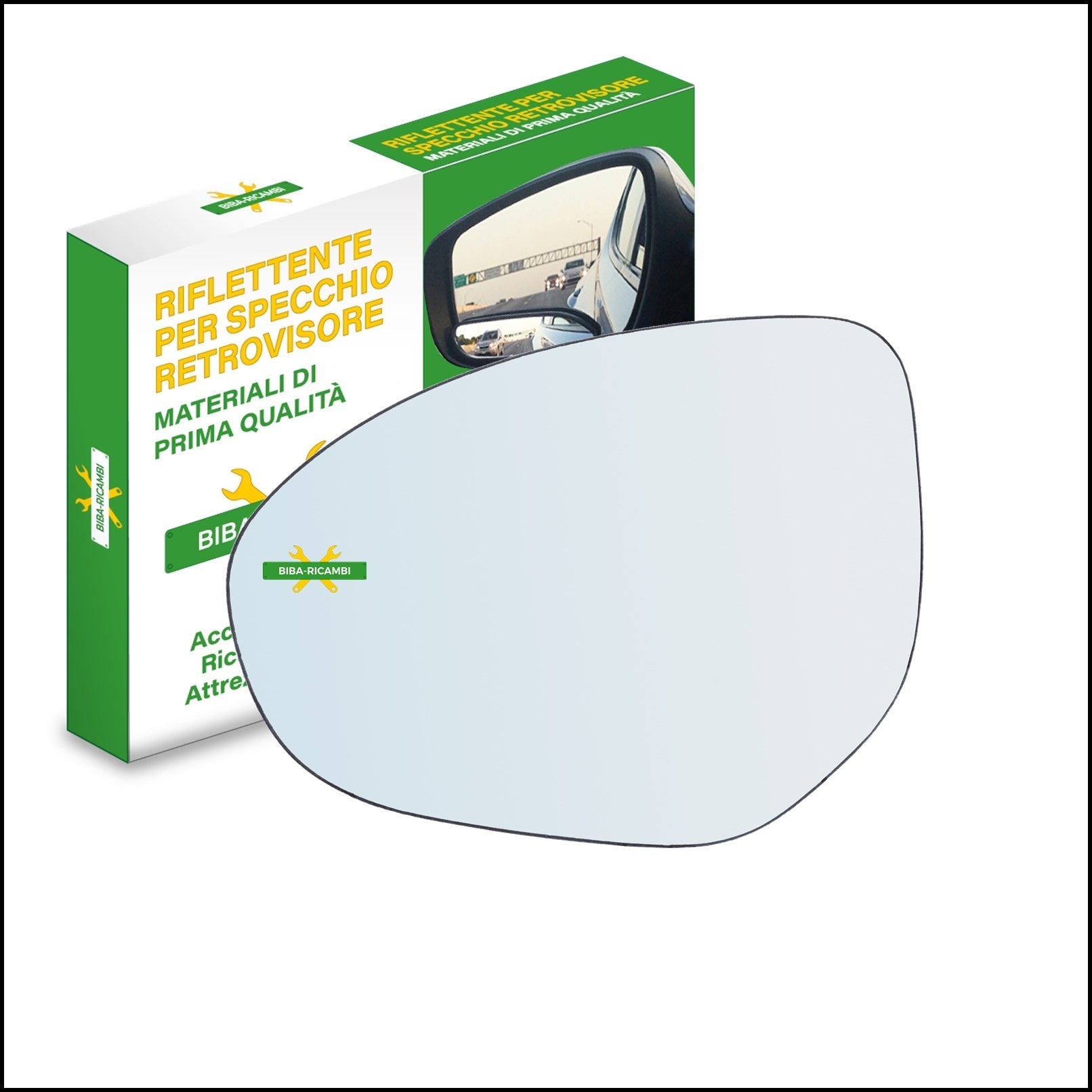 Vetro Specchio Retrovisore Cromato Lato Sx-Guidatore Per Mazda 2 III (DL) dal 2014> BIBA-RICAMBI