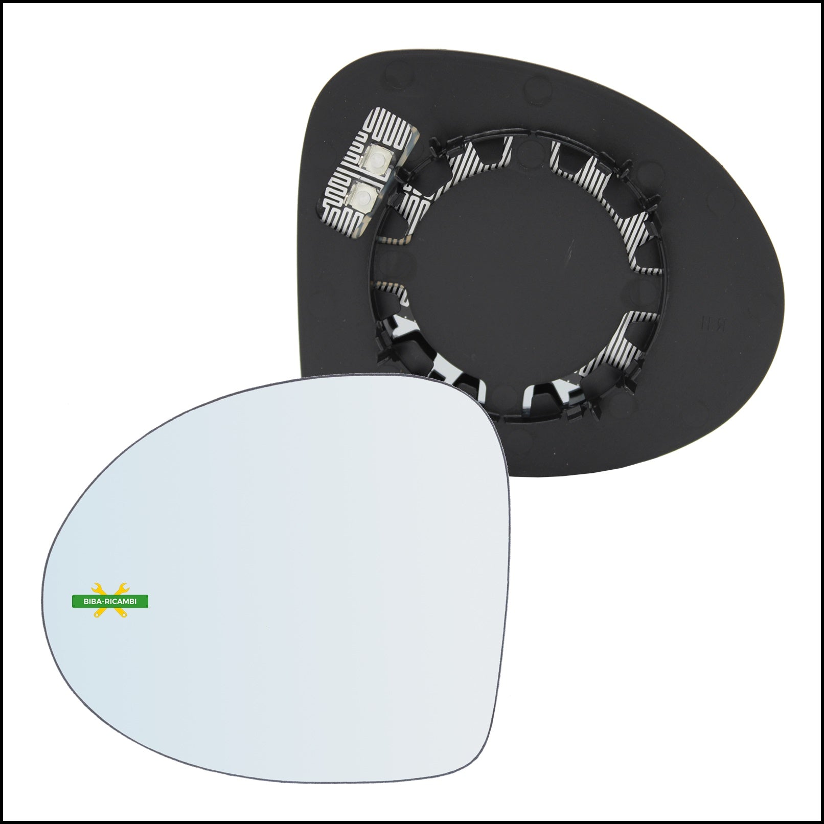 Piastra Specchio Retrovisore Termica Lato Sx-Guidatore Per Renault Twingo II (CN0) dal 2007> BIBA-RICAMBI