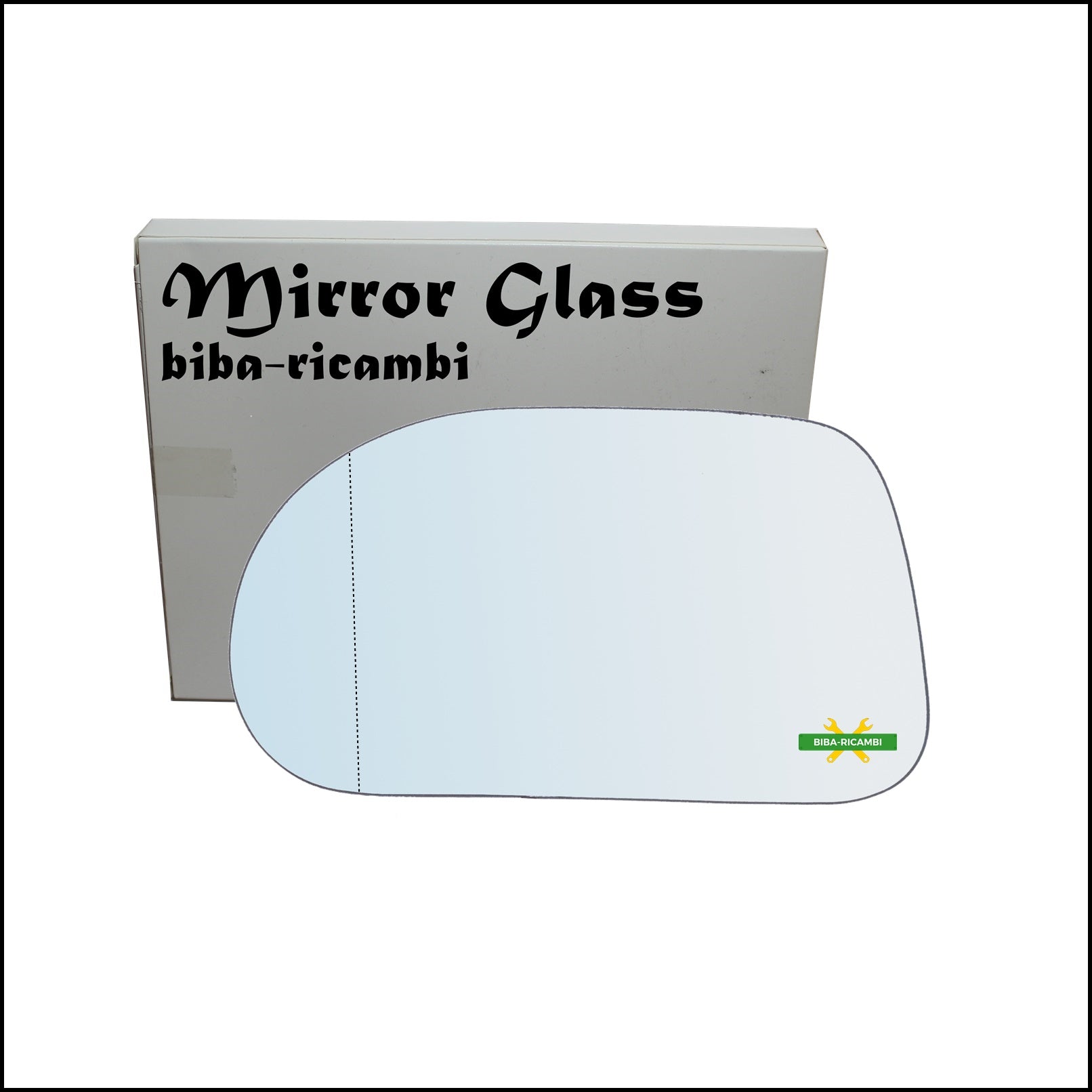 Vetro Specchio Retrovisore Cromato Asferico Lato Sx-Guidatore Per Fiat Brava (182) dal 1995-2003 BIBA-RICAMBI