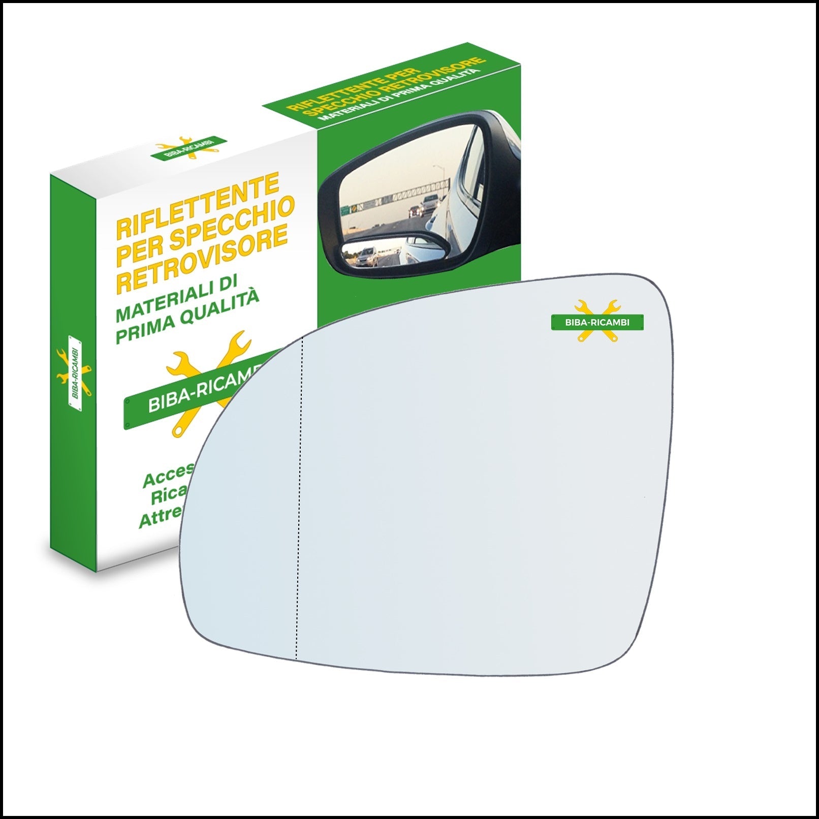 Vetro Specchio Retrovisore Asferico Lato Sx-Guidatore Per Kia Picanto I (SA) solo dal 2008-2011 BIBA-RICAMBI